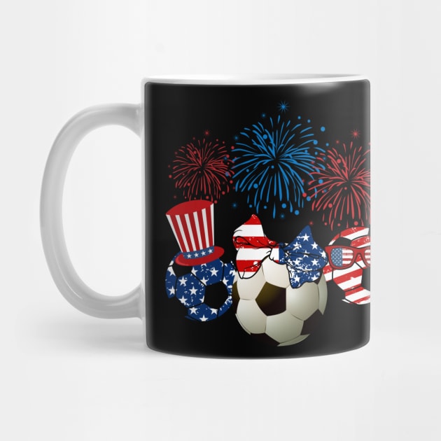 Soccer American Flag Fireworks by Flavie Kertzmann